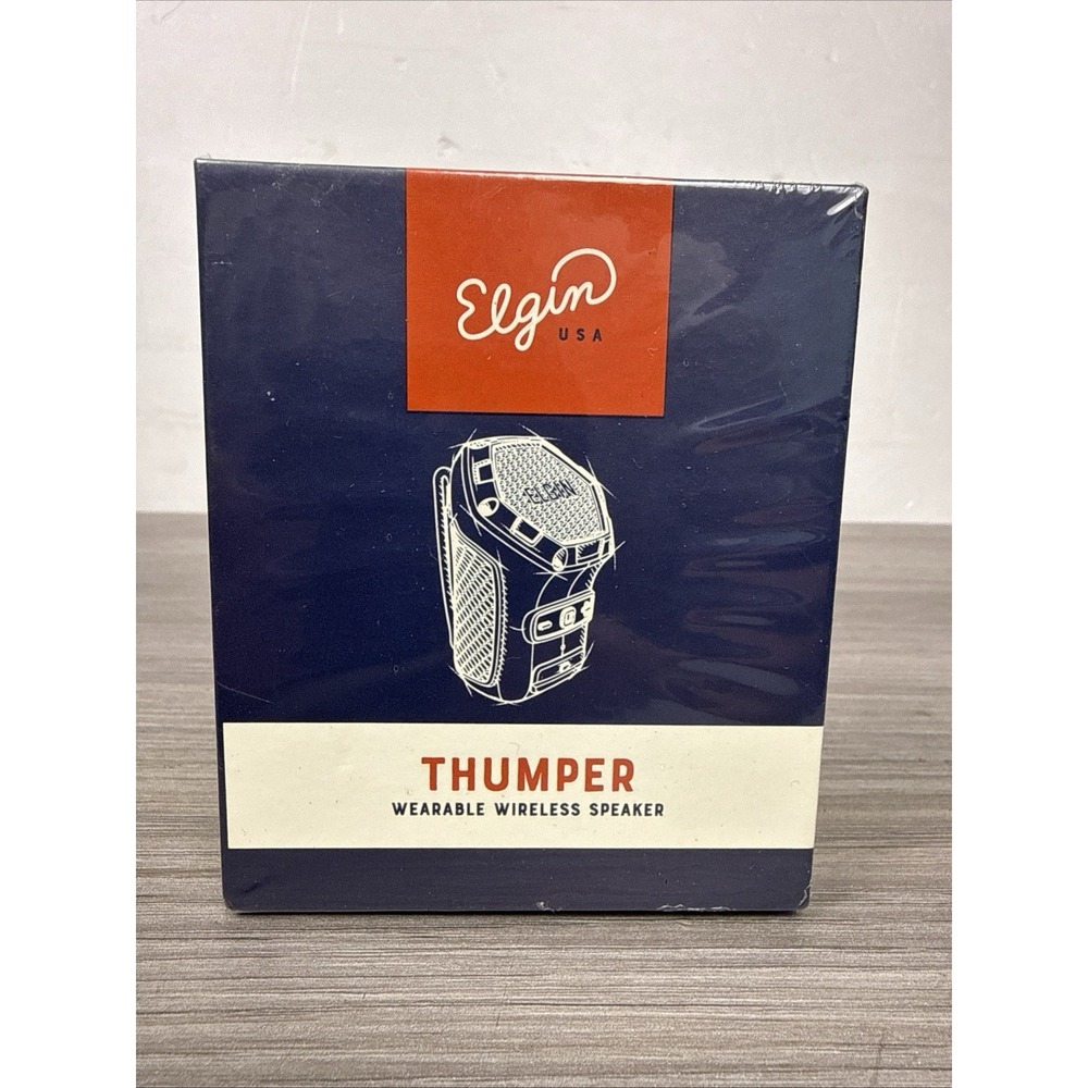 Elgin Thumper Mini Wearable Bluetooth Speaker, 35-Hour 32mm, Gray Green